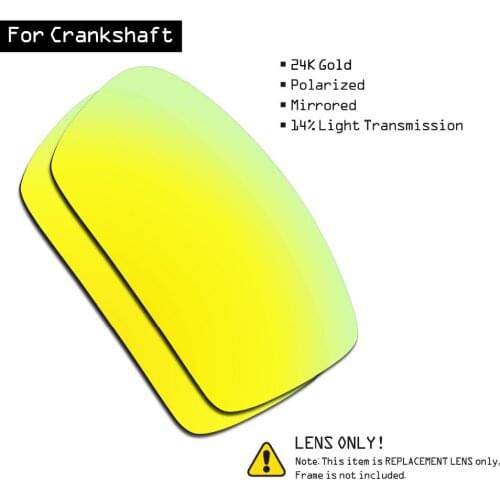 SmartVLT Polarized Sunglasses Replacement Lenses for Oakley Crankshaft - 24K Gold