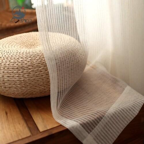 AS Simple and Modern Texture Japanese Nordic American Linen Vertical Fine-grained Yarn Curtains for Living Dining Room Bedroom