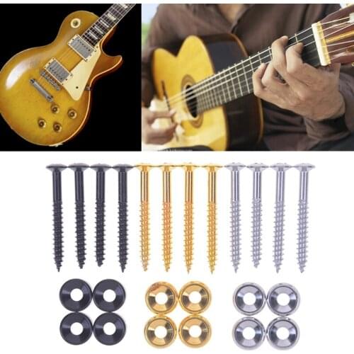 Multi-color Guitar Bass Neck Joint Ferrules/Bushings Complete with Matching Screws Pack of 4 G99D