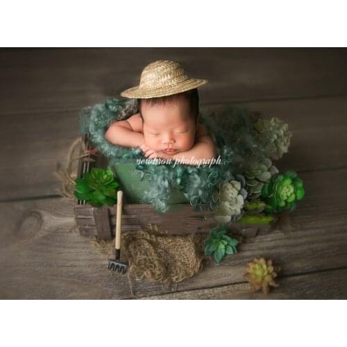 Newborn Photography Props Hat Fashion Rural Wind Straw Hat Baby Photographs Studio Photography