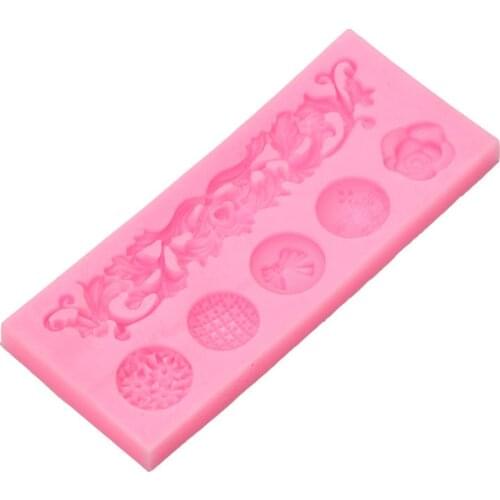 DIY European Retro Love Flower Rattan Relief Dry Pace Cake Rim Decoration Clay Tools Baking Drop Mold 15-1072