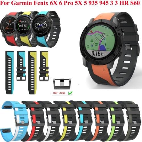 JKER 22 26mm Colorful Quickfit Watch Straps For Garmin Fenix 6 6X Pro 5X 5 Plus 3HR 935 945 S60 Silicone Easyfit Watch Wristband