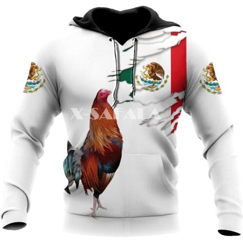 Mexican Rooster Animal 3D Full Print Size Hoodie Man Women Harajuku Outwear Zipper Pullover Sweatshirt Unisex-1