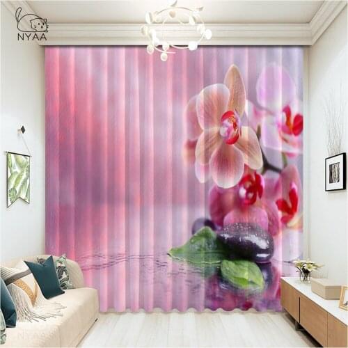 Tropical Green Plants Leaf Flowers Curtains Pink Extra Long Curtains For Living Room Home Courtin For Windows Micro Shading