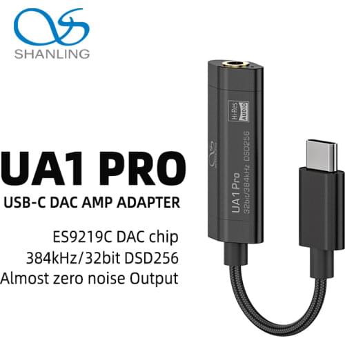 SHANLING UA1 ESS ES9218P Hi-Fi Chip DSD 256 Hi-Res 32bit/384Khz USB-C DAC/AMP Adapter With High-Purity Copper Cable