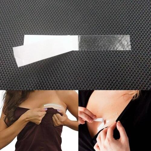 10pcs Waterproof Dress Cloth Tape Double-sided Secret Body Adhesive Breast Bra Strip Safe Transparent Clear Lingerie Tape