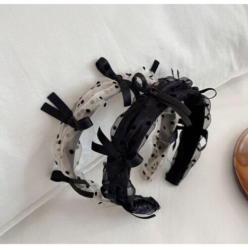 Bow hairpin headband female summer princess style French super fairy temperament hair accessories 2021 new net red headband