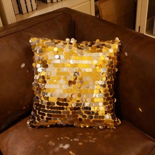 Golden Sequins Glisten Pillow Cover Simple Silver Black Luxury Sofa Cushion Accessories Bedside Pillowcase Home Decoration #30