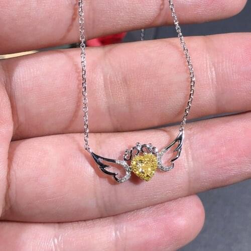 1 Carat ct Wedding yellow Moissanite Diamond Ring Genuine 18K 750 White Gold D color VVS 002