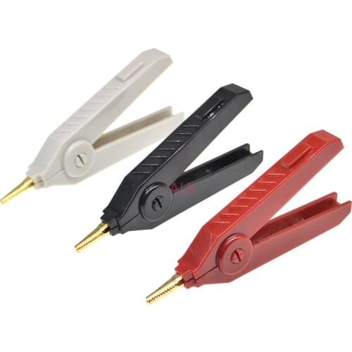 1PCS Alligator Clip 90mm Kelvin Copper Gold Plate Clip LCR Test Clip Grey/Black/Red For Precision Instruments