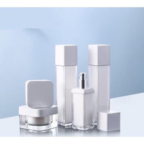300pcs/lot 30/50g Acrylic Square Cream Jar Pot 50/100ml Lotion Pump Bottle Perfume Atomizer Spray Bottle Cosmetic Container
