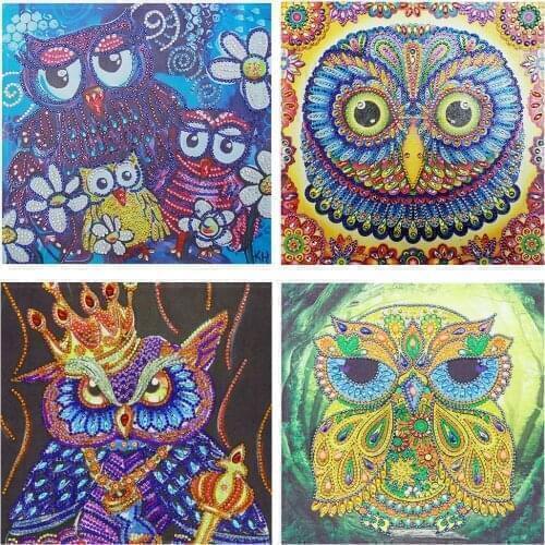 5D DIY Art Diamond Painting Funny Animal Owl Pattern Diamond Mosaic Full Embroidery Cross Stitch Home Decoration Gift
