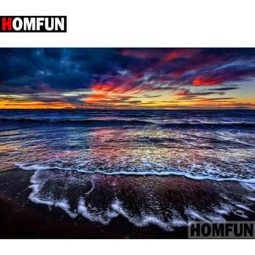 HOMFUN Full Square/Round Drill 5D DIY Diamond Painting "Sunset scenery" Embroidery Cross Stitch 5D Home Decor A01558