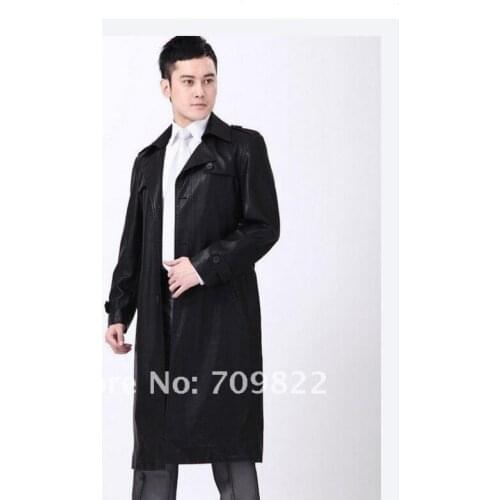 Free Shipping Hot Sale New Mens Autumn And Winter Business And Leisure Long Coat Fashion Plus Size Men Leather Jackets M-4xl
