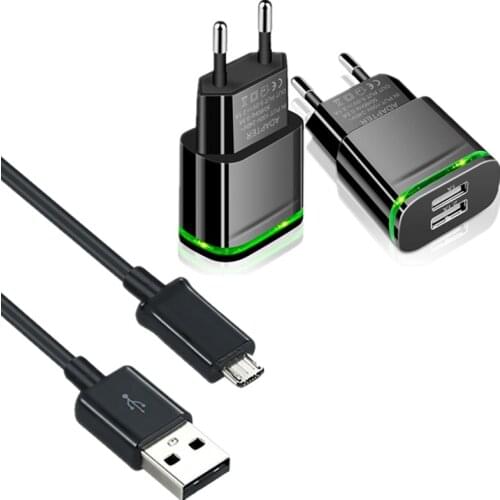 2USB Fast Charger Tarvel Adapter + Micro USB Charging Cable for Huawei Y6 Y7 Y9 2019 Y5 2018 Honor 10i 20i 8S 8A 8C 8X 9N 7A 7C