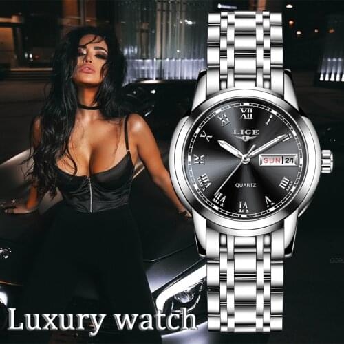 New LIGE Women Watch Luxury Brand Watch Simple Quartz Lady Waterproof Wristwatch Female Fashion Casual Watches Clock reloj mujer