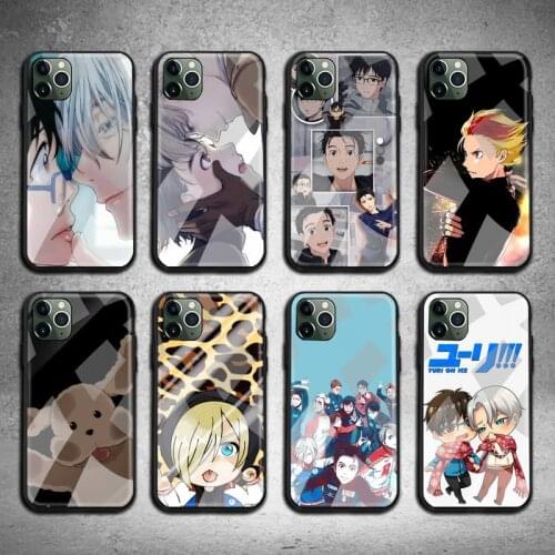 Anime YURI On ICE Phone Case Tempered Glass For iPhone 12 11 Pro Max Mini XR XS MAX 8 X 7 6S 6 Plus SE 2020 cover