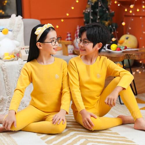2021 Children Pajama Sets Kids Boy Thermal Underwear Autumn Winter Warm Baby Sleepwear Teens Girl Tops+Pant 2pcs Toddler Costume