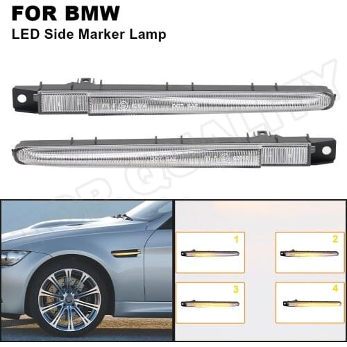 For BMW E90 E92 E93 M3 2007 2008 2009 2010 2011 2012 2013 LED Dynamic Sequential Side Marker Turn Signal Light Smoke / Clear
