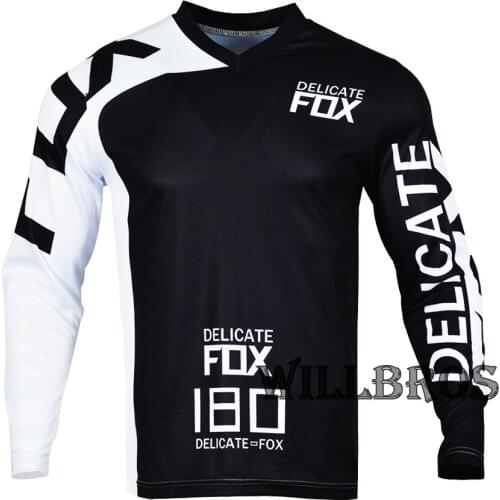 Motocross Racing Jersey Cardinal Maroon 180 Delicate Fox Long Sleeve Motorbike Mountain Bicycle Cycling T Shirt Mens