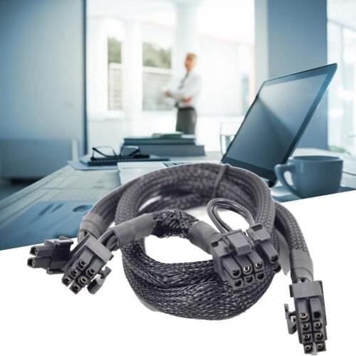 60cm 18AWG 8 Pin Male to Dual 8Pin(6 2) Male PCI-E Video Graphics Card Power Cable GPU Power Extension Cable Cord Modular wires
