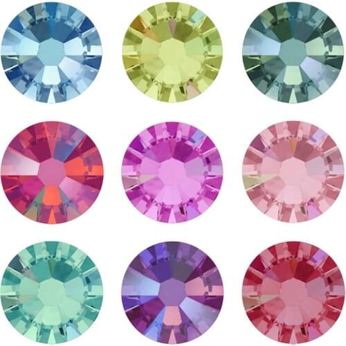 YANRUO 2058 Non Hotfix Crystals Flat Back Rhinestones Glass Glue Strass DIY Nail Polish Stones For Needlework