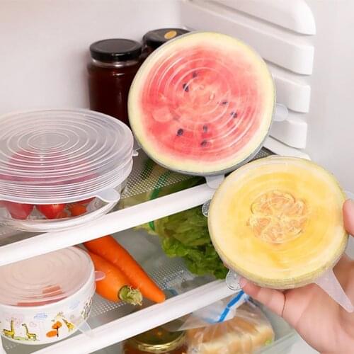 Kitchen Tool Kitchen Accessories Gadgets Silicone Food Lid 6pcs/set Stretch Universal Bowl Pot Pan Fruit Vegetable Preservation