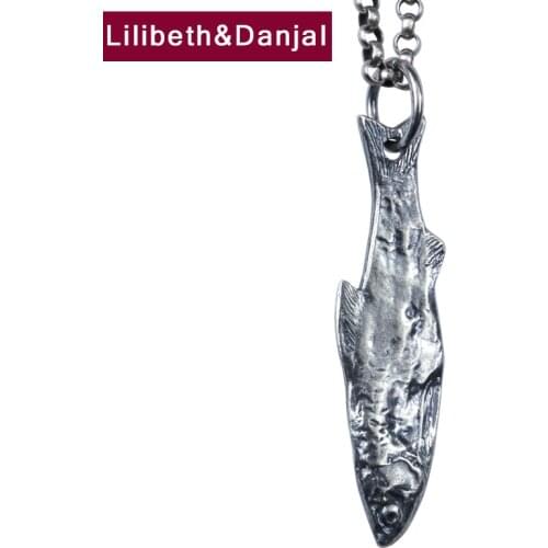 Shark Fish Pendant Pure 925 Sterling silver Free black leather Rope Men Women Necklace Pendant Jewelry pendentif argent 925 P026