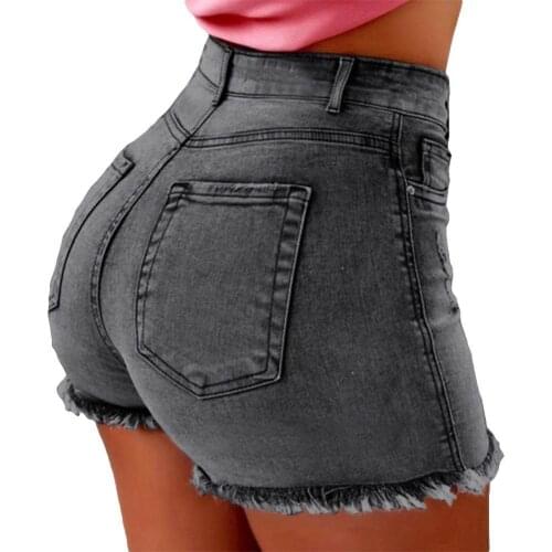 Summer High Waist Denim Shorts Womens Fringe Frayed Ripped Jeans Hot Pants For Summer Daily Wear Going Out Dating