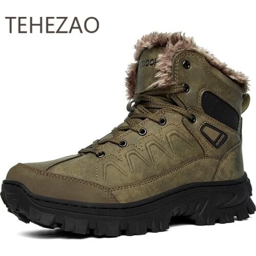 2021 Fashion Mens Shoes Fleece Warmth, Lightweight, Cushioning, Non-Slip Hiking Shoes, Daily Matching Platform Sneakers
