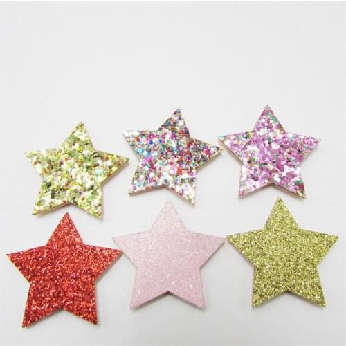 Sew on 3.5*3.5cm 60 pcs/lot shiny star Padded Patches Appliques For Clothes Sewing Supplies Decoration free shipping