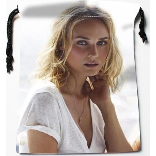 New Arrive Diane.Kruger Drawstring Bags Custom Storage Bags Storage Printed gift bags More Size 18*22cm DIY your picture