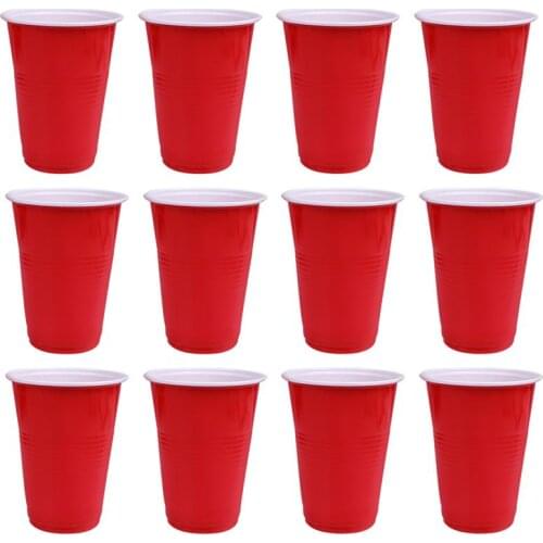 48pcs Disposable Cup Pp Plastic Cups Beer Mugs Party Cups Beer Cups Double Party Table Tennis Game Cup Beer Beer Cup