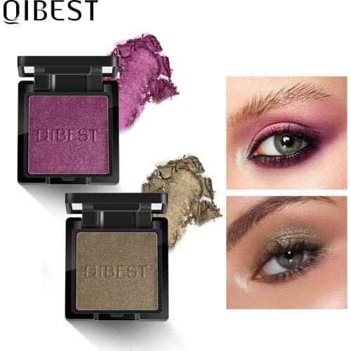 QIBEST 24 Colors Makeup Eyeshadow Pallete Matte High Pigment Single Eye Shadow Palette Make up Long-lasting Cosmetic Pink TSLM1
