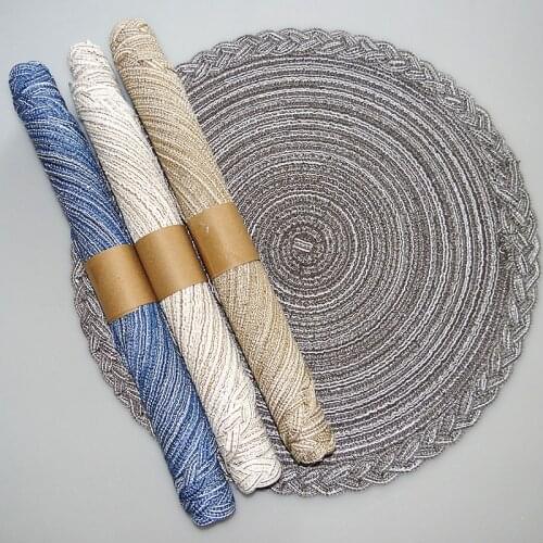 Weave Placemat For Table Heat Insulation Durable Non-slip Tea Coffee Cup Pot Placemats Casserole Plate TableMug Coaster