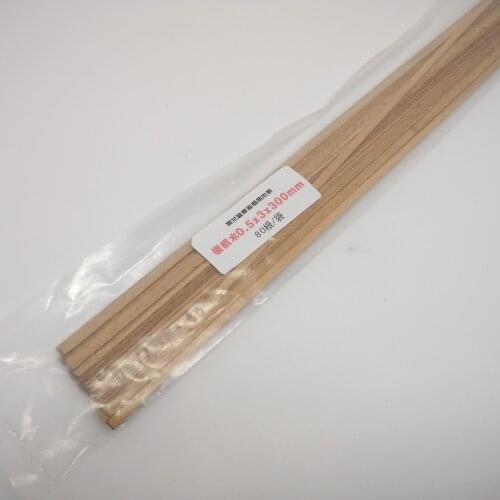 Cherry Wood strips for 1/80 Royal Dutch Yacht Wooden ship fittings - Pack of 80pcs 0.3x3x300mm