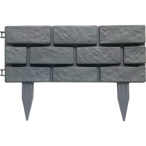 4pcs Detachable Plastic Gray Fences Imitated Stone Garden Frame and Lawn Edge JA55