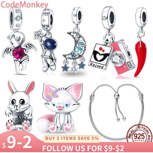 925 Sterling Silver Heart-shaped Maple Leaf Rose Gold Series Fit Original 3mm Bracelet Making Fashion DIY Jewelry For Women