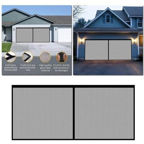 Garage Mesh Screen Door Seamless Insect Net Garage Door Net Anti Fly Insect Screen Warehouse Mesh Easy Install Home Protector