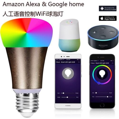Smart Home WiFi Light Bulb Mobile APP Remote Control Energy Saving LED Bulb Alexa Voice Bulb dimming LED Bulb free shipping