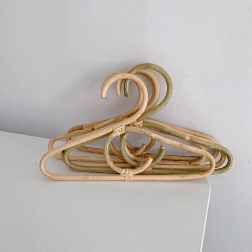 Rattan Clothes Hanger Nordic Style Kids Garments Organizer Rack Children Adults Hanger Kids Room Decoration Hangers for Clothes