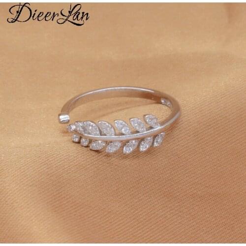Hot Sale Charming Romantic Crystal Leaf Rings for Women Men Jewelry Adjustable Size Rings Christmas Gift Dropship 2021