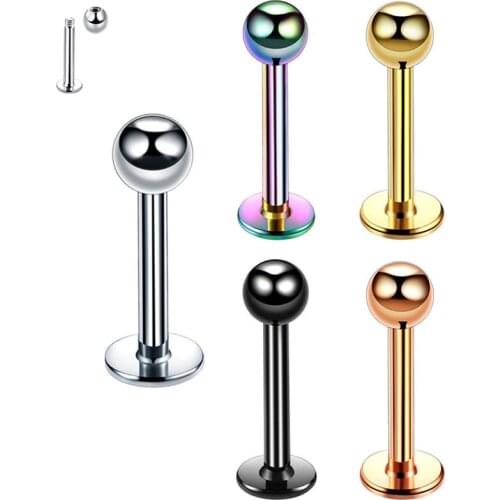 1PS G23 Titanium Piercing Nose Studs Labret Women/man Anti-allergic Ear Studs Earrings Classic Labret Lip 16G Piercing jewelry