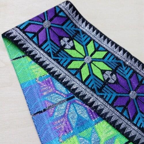 10cm 4'' Rhombus Flower Wedged Laciness Stage Clothes Handmade Curtain National Jacquard Webbing Embroidery Garment Woven Ribbon