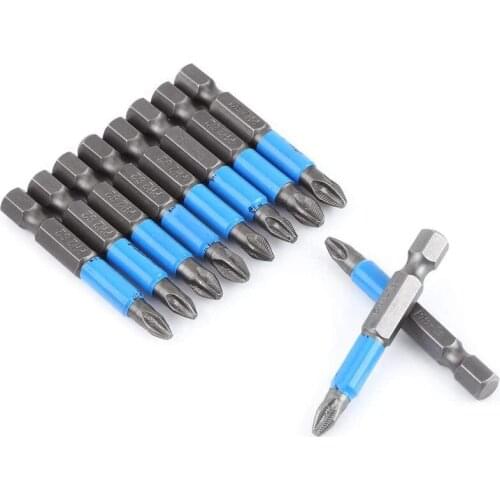 2Pcs Screwdriver Bits Set 50mm PH2 Anti-slip with Magnetic 1/4" Hex Shank Fits Hand Electric Drill Driver Hand Accessories