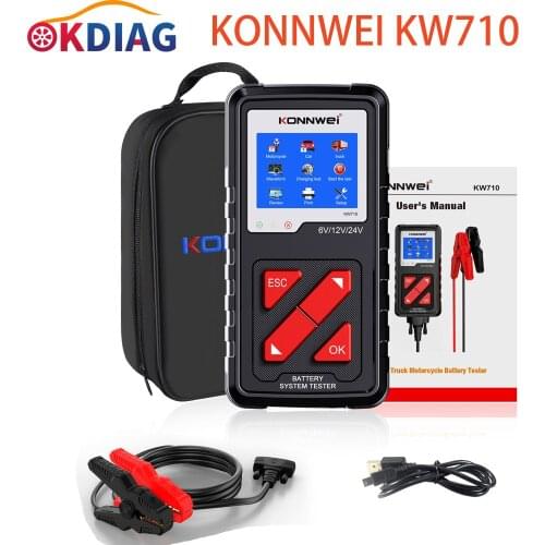 2021 KONNWEI KW710 6V/12V/24V Car Battery Tester 100-2000CCA Battery Load Tester Motorcycle Car Truck Battery Tester