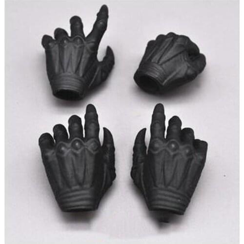 4 pcs 1/6 Magic Biochemistry Black Hand Gloves Models for 12''Figures Bodies Accessories DIY