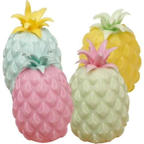 4PCS Pineapple Stress Ball Toy Tropical Fruit fidget toys Sensory Toy Stress relief Balls Decompression Toy Gift for Kids Adults