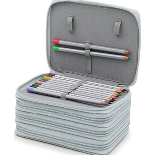 50pcs/lot New Students Stationary Pen Eraser Pouch Organizor Bag 72 Inserting Large Capacity 4 Layers Pencil Holder Case