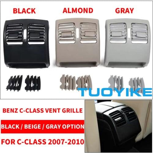 Black Gray Almond Car AC Rear Air Conditioner Vent Grille W204 Panel Cover For Benz C-Class C180 C200 C230 C260 C300 C350 07-10